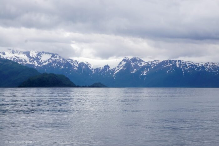 Kenai Fjords National Park, boat tour, scenic view, snow-capped mountains